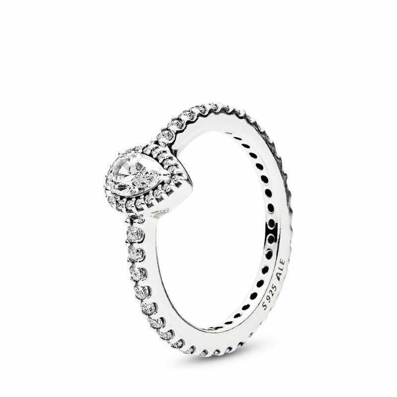 Pandora Radiant Teardrop Promise Ring - Sterling Silver/Cubic Zirconia - Canada | AN8968PY